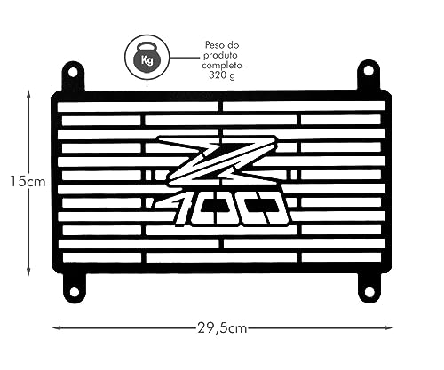 Protetor Grade de Radiador Aço Z400 2019 a 2023 Preto Cor:Preto