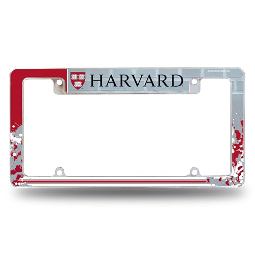 Rico Industries NCAA Harvard Crimson Standard 12" x 6" Chrome All Over Automotive License Plate Frame for Car/Truck/SUV