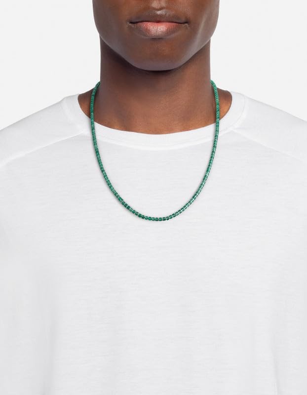 Miansai Kato Agate Necklace, Sterling Silver | Green 22"