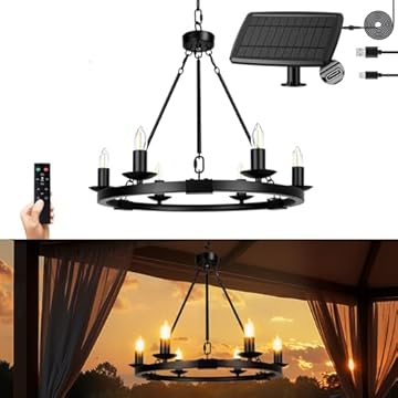 outdoor gazebo solar chandelier