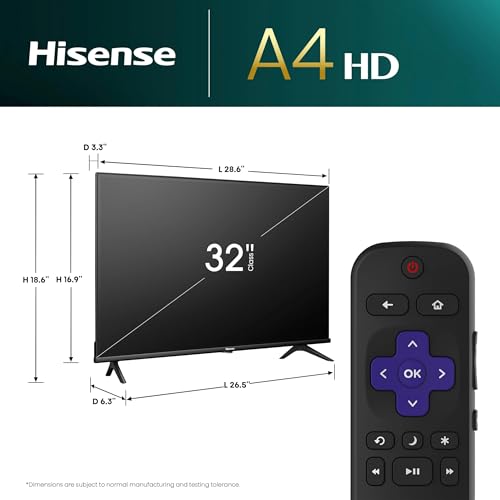 undefined Hisense 32-Inch Class A4 Series HD 720p Smart Roku TV with Alexa Compatibility (32A4HNR) - Dolby Audio, Slim Bezel Design, Google Assistant の商品画像 1