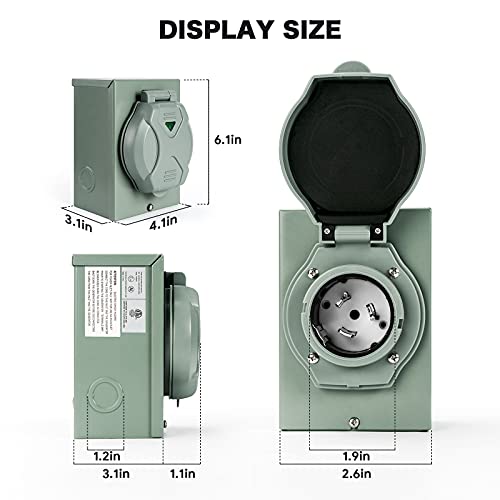 Nvjj 50 Amp Nema Ss2-50P Generator Power Inlet Box For 3 Prong Generator Cord, 125/250 Volt, 12500 Watts, Weatherproof, Anty-Rust,Outdoor Use, Etl Listed… #TOP5