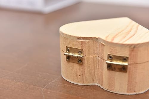 Miao Yuan 2Pcs Unfinished Heart Shape Unpainted Diy Storage Box Wood Craft Box Organizer For Jewelry Box Gift Box Artist Tool #TOP2