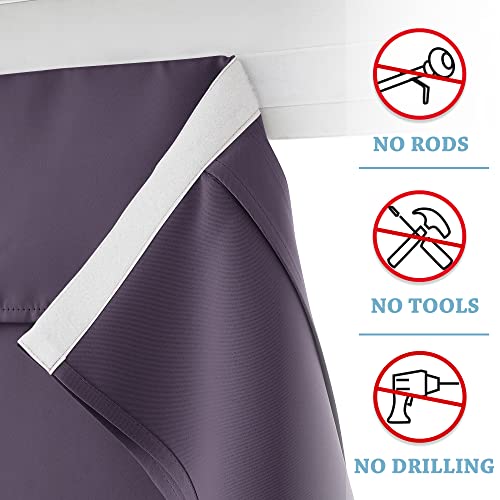 RYB HOME Door Window Curtain 69 inch - Privacy Room Darkening Window Curtains for Patio/Front/Tricia/French Door Sidelight, W26 x L69 inch, 1 Panel, Grayish Purple