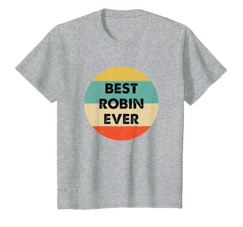 Robin Name T-Shirt, Youth, Heather Grey, 2T