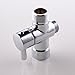 Ciencia Metal T-adapter with Shut-off T Valve, 7/8 or 15/16 and G1/2 3-way Water Tee Connector,for Handheld Toilet Bidet Spray Bathroom,Chrome, DSF006
