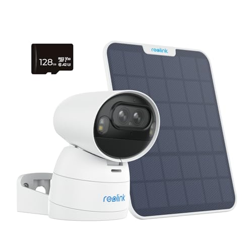 REOLINK Argus Track + 128GB SD Card, 4K Dual-Lens Solar Security Cameras Wireless Outdoor/Indoor, 6W Solar Panel, Auto Z - Detailed View