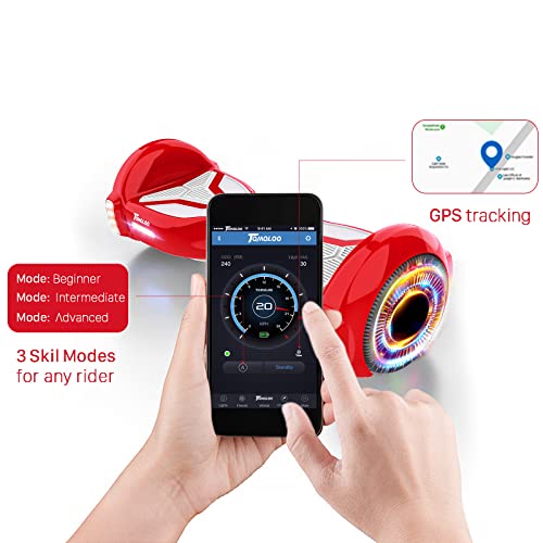 Tomoloo Hoverboard For Kids For Kids Ages 6-12, 265Lbs Max Load Hoverboard Adult With Bluetooth Speaker And Led Light, 6.5" Two Wheels Self Balancing Hoverboard Electric Scooter Red Hover Board… #TOP2