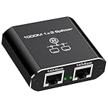 VEDINDUST Ethernet Splitter 1 to 2 1000Mbps Ethernet Switch 2 Port Gigabit Network with Type C Power Cable for Computer Hub Router ADSL Set Top Box Digital TV Etc