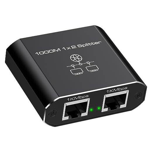 VEDINDUST Switch RJ45 2 Ports 1000Mbps Network LAN Switch 2 Ports RJ45 1 to 2 Gigabit Network Splitter Switch Ethernet pour Ordinateurs, Commutateurs, Routeurs, Boîtiers Décodeurs, Téléviseurs