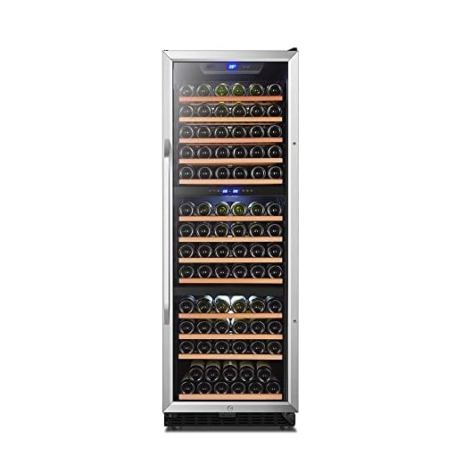 Adega Climatizada 145 Garrafas Krauer Triple Zone Compressor Portas de Vidro Duplo E Inox Iluminação LED Painel Touch 127V