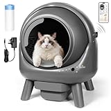 Thihome Self Cleaning Cat Litter Tray with APP Control, Anti-Pinch Automatic Cat Litter Box with Safety Protection, Scoop Free Smart Robot Litter Tray for Multiple Cats Households, Includes Waste Bags - Image 1
