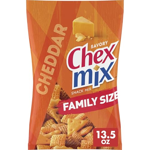 Chex Mix Cheddar Savory Snack Mix, Snacks, Family Size, 13.5 oz
