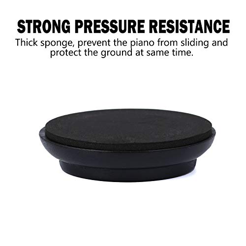 Solid Wood Piano Caster Piano Leg Floor Protectors 3-Pack Grand Piano Caster Cups With Non-Slip & Anti-Noise Foam (Black) #TOP2