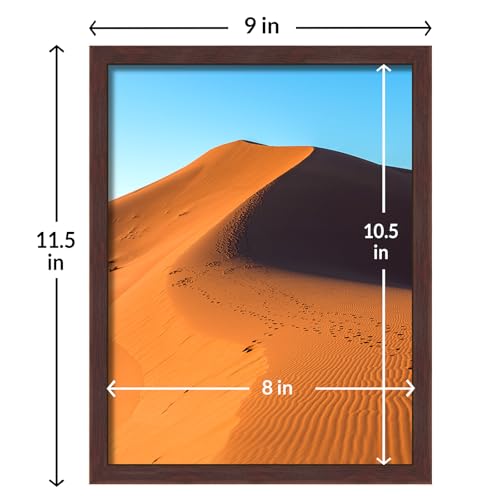 Image of LaVie Home 8.5x11 Picture Frame for Wall Display, 8.5x11 Brown Picture Frame with HD Plexiglas, 8.5 x 11 Poster Frame 1 Pack, Display Frame for Vertical or Horizontal, Classic Collection