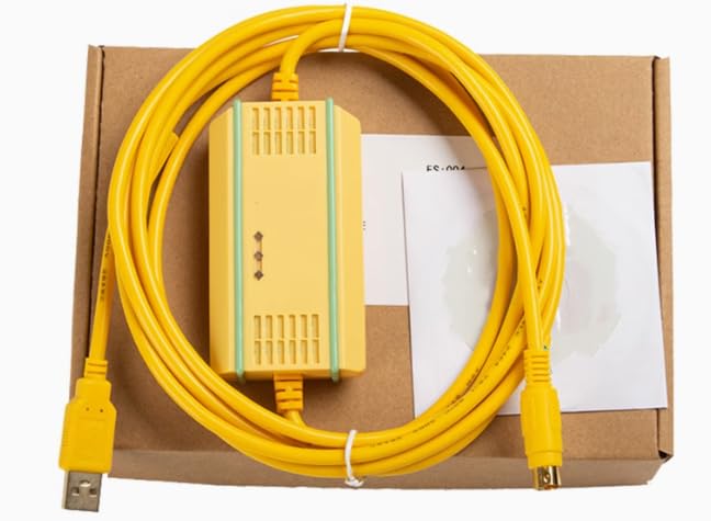 USB-XGB+ Programming Cable XGB XBC XBM Series PLC Communication Download Cable Gold-Plated High-Speed Electromagnetic Isolation FT232RL Yellow 3 Metres