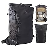PGYTECH OnePro Ultralight Camera Backpack, Expandable Camera Bag 30L for Photographers, Outdoor Travel Bag with Dividers and 14" Laptop Sleeve, Compatible with DSLR/Drones/Mirrorless (Space Black)