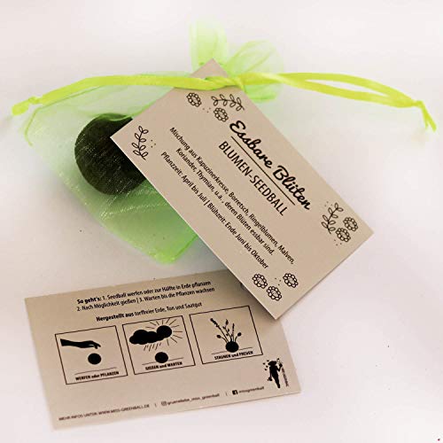 15 x Seedballs"Essbare Blüten" Gastgeschenk im Organzabeutel (bunt gemischt) - Image 3