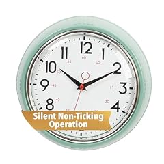 Kiera Grace Wall Clock, 9 . 5 Inch, Retro Mint Classic Wall Clocks Battery Operated, Vintage Silent photo Kiera Grace Wall Clock, 9 . 5 Inch, Retro Mint Classic Wall Clocks Battery Operated, Vintage Silent