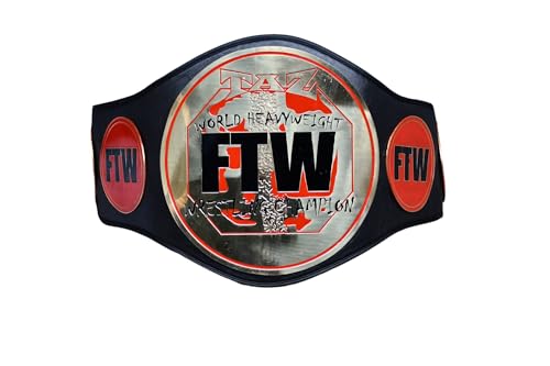 TAZ FTW Heavyweight Championship Belt Adult Size Genuine Leather Replica 2mm Black Large