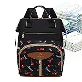 para bebé, de maternidad con bolsillos térmicos para biberón – Guardería con cambiador portátil | para papá, mamá, padre, mujeres, hombres, chicos y niñas, Negro, riferimento alla