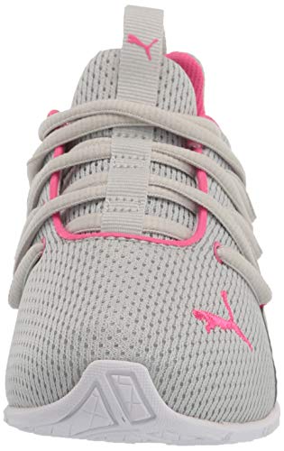 Image of PUMA unisex-child Axelion Sneaker, Gray Violet-Glowing Pink, 3 Little Kid