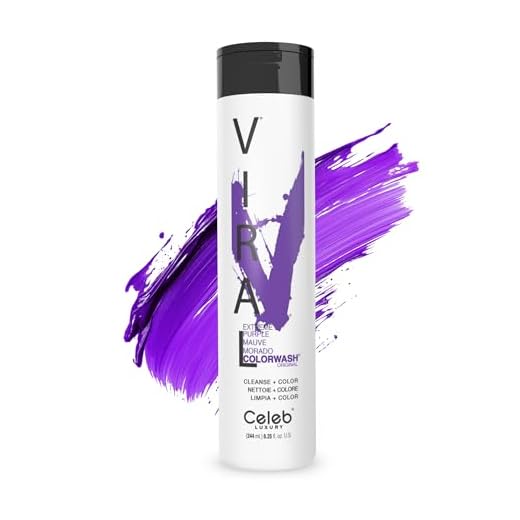 Celeb Luxury Viral Purple Colorwash, Color Depositing Shampoo with Bondfix Bond Rebuilder, Semi Permanent Hair Colour Glaze, Vegan Hair Dye, Maintains and Refreshes Bold Purple Color