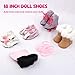 18 inch Doll Accessories, 5 Pairs of Doll Shoes+2 Socks 18” Doll Shoes Includes Snow Boots/Roller Skates/Sandals/Flip-Flops/Dance Shoes/Pink/Black Socks for American Doll Boy or Girl Dolls