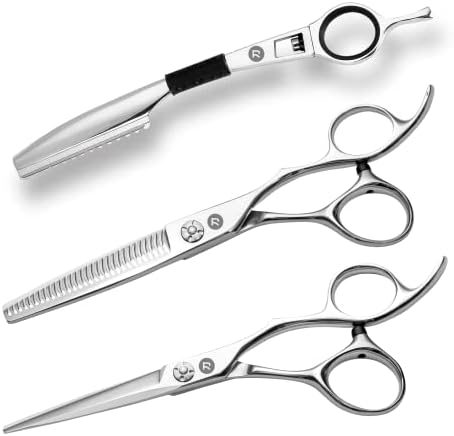 Saki Ha Professional Hair Shears Set 5.5 Inch - Includes Hair Scissors, Thinning Shears and Razor - Handmade from Japanese Steel