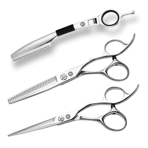 Saki Ha Professional Hair Shears Set 5.5 Inch - Includes Hair Scissors, Thinning Shears And Razor - Handmade From Japanese Steel #TOP4