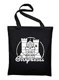 Styletex23 Castle Grayskull Fun Jutebeutel Baumwolltasche, schwarz