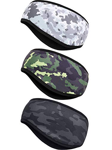WILLBOND 3 Pieces Winter Ear Warmer Headband Stretch Ear Protectors Camo Headband for Winter Outdoor Activities (Classic Style)
