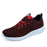 BRKVALIT Unisex-Erwachsene Sneakers Herren Damen Turnschuhe Freizeitschuhe Laufschuhe Sportschuhe Turnschuhe,Rose Rot,40EU