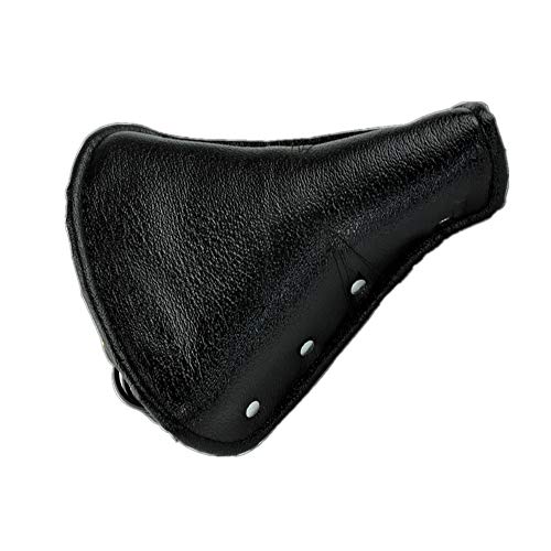 UNISTRENGH Vintage Bike Saddle, Classic Comfort PU Leather Bicycle Bike Cycling Seat Retro Rivet Spring Cushion for Men Women (Black 01)