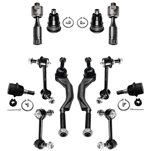 Image of Detroit Axle - 16pc Front End Kit for Buick Rainier Chevy Trailblazer EXT GMC Envoy XL XUV Saab 9-7x Olds Bravada, Control Arms Tie Rods Ball Joints Front and Rear Sway Bars Replacement