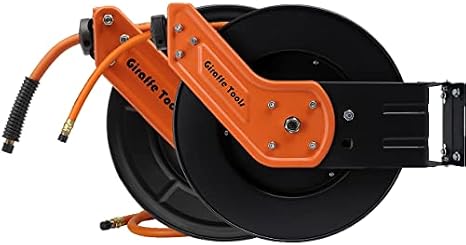 Giraffe Retractable Air Hose Reel 3/8" 25ft 2-Pack Bundle - 1 Swivel Bracket plus 1 Adjustable Guide Arm image 5