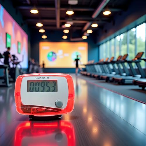 Red Portable Counter Mini Digital LCD Pedometer Sports Walking Running Step Meter Walking Distance Miles, Calorie Counter, Daily Target Monitor, Exercise Time