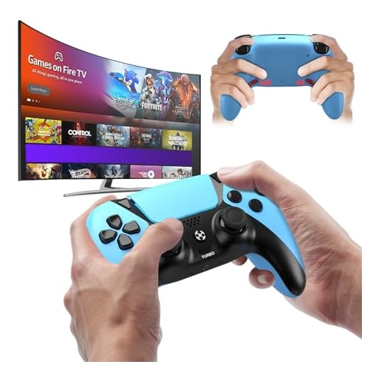 Ruibopad Ersatz für Luna Controller,Ymir Wireless Controller für Fire TV mit Back Paddles/Turbo/1200 mAh Akku,Remote Made for Amazon Luna/PS4/PC,Blau
