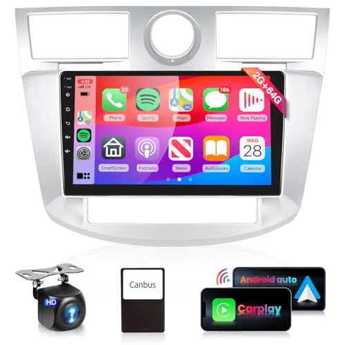 2G 64G Android Car Stereo for Chrysler Sebring 2006-2010 Radio with Wireless Carplay Android Auto,9inch 1080P Touch Screen Car Audio with BT FM Radio GPS WiFi Mirror Link Backup Camera Mic