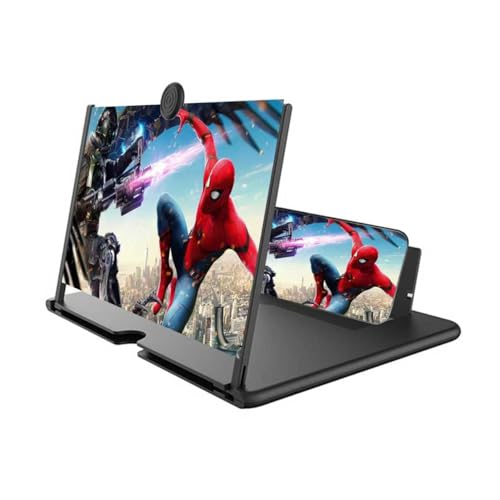 Konstreet for 16 Inch Smartphone Screen Magnifier 3D HD Foldable Amplifier Phone Stand with Adjustable Angle Portable Universal Enlarger Movie & Games Video (Black, 16 inches)