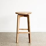 Teak Lab Round Wooden Bar Stool