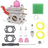 Hutdkte C1U-W19 Carburetor for Poulan P4500 PP025 PP125 PP258TP PP25E PP26E PP325 SM705 SM706 Trimmer 530071811 with AC04122 Fuel Line Air Filter Kit
