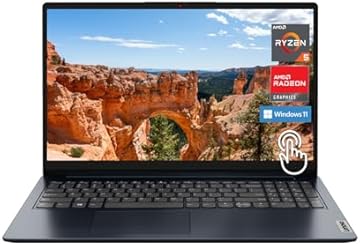 Ideapad 1 Laptop, 15.6" FHD (1920x1080) IPS 300nits Anti-Glare Display, Touch, Ryzen 5 7520U, 8GB RAM, 256GB Storage, AMD Radeon Graphics, HDMI, Windows 11, HDMI, Abyss Blue