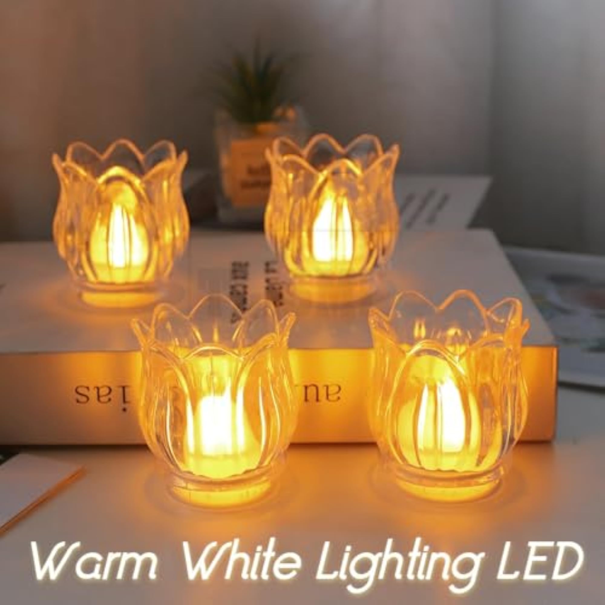 Vintage Lotus Flower Shaped LED Candle Diya