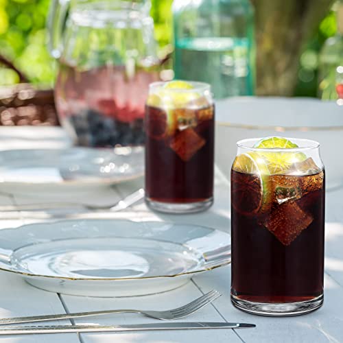 Newtay 16 Pack Beer Can Glass, 16 Oz Can Shaped Drinking Glasses Cups, Can Tumbler Glass Set For Beer Soda Iced Coffee Smoothies Cocktails #TOP4