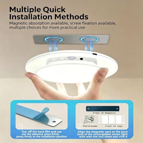 RAWNICE Rechargeable Motion Sensor Ceiling Light with Remote - Image 2