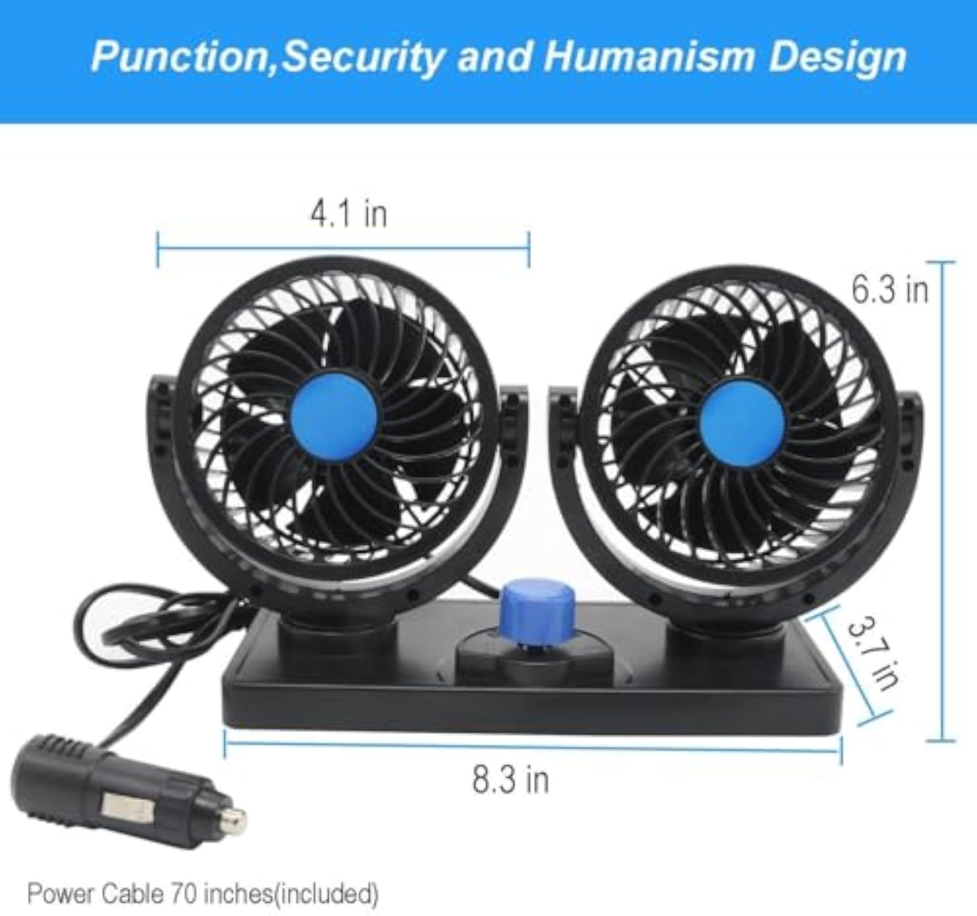 12V DC Electric Car Fan for Dashboard