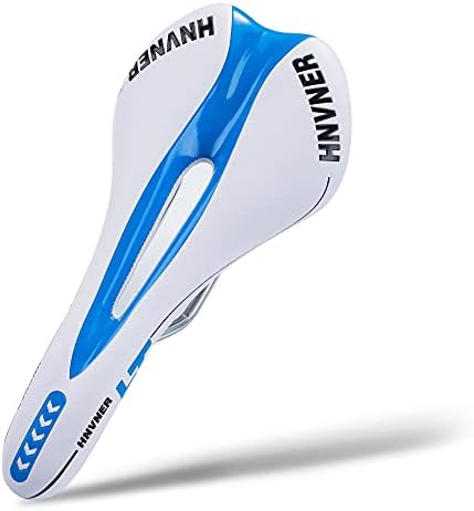 HNVNER Mountain Bike Seat with Central Relief Zone and Ergonomics Design FitComfort Bike Saddle with Memory Foam Breathable Soft Bicycle Cushion for Women Men MTB/Exercise Bike/Road Bike Seats