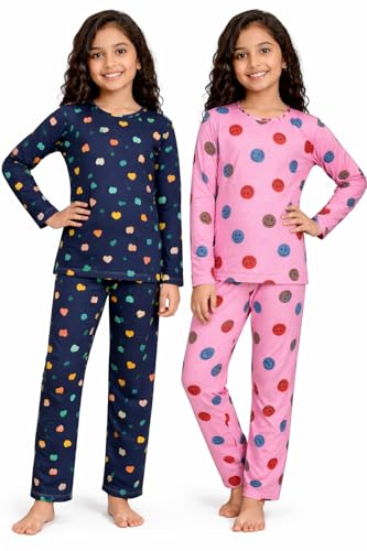 Image of NammaBaby Girl Cotton Night Suit Tshirt Shorts Capri Pyjama Set - Multipacks