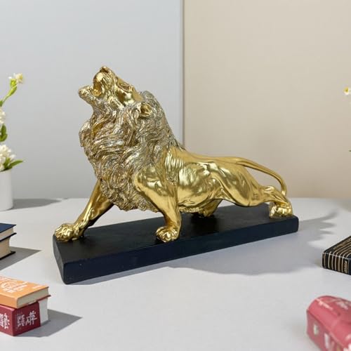Statue lion en résine au design moderne et finitions soignées pour sublimer votre intérieur
